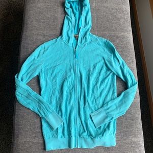 Tommy Bahama Womens Textured Zip Up Hoodie Top